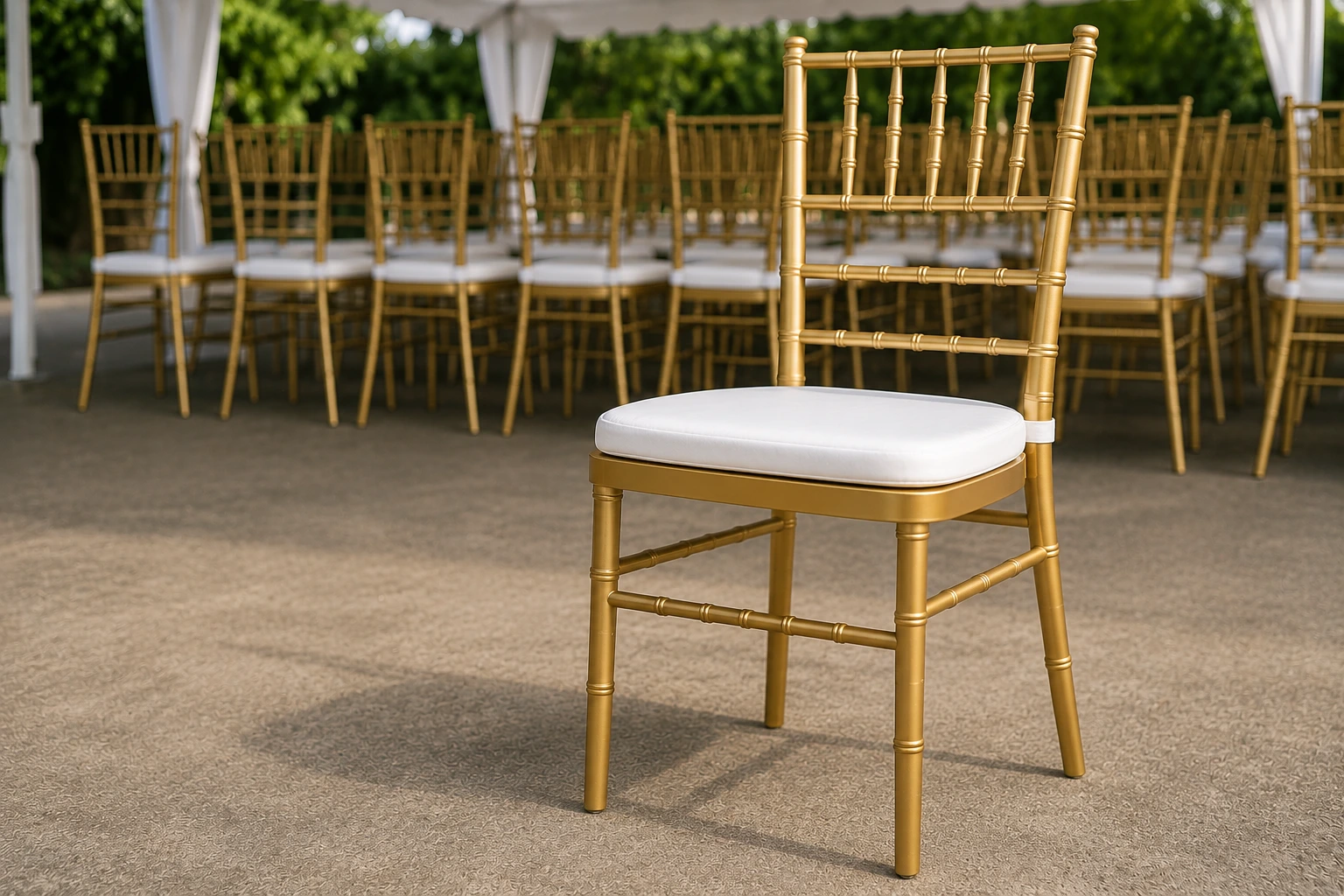 Tiffany Chair Rental Manila Gold Tiffany chair rental with white cushion for weddings and events in Manila